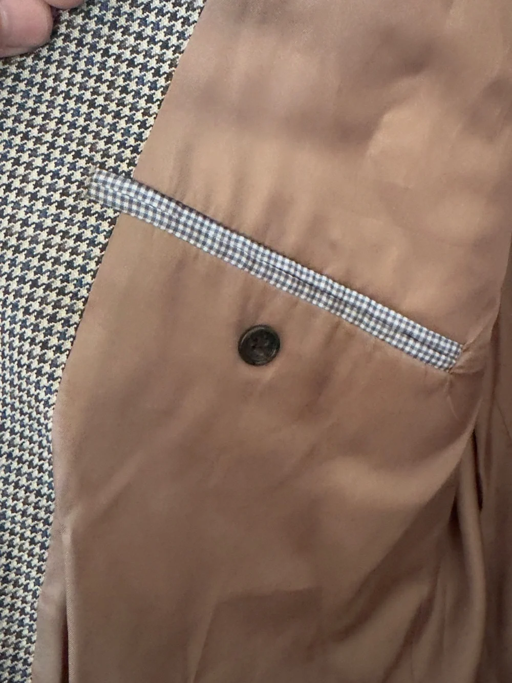 Ralph Lauren Lauren 100% Silk Houndstooth Blazer Sport Coat Men’s 44R Classic